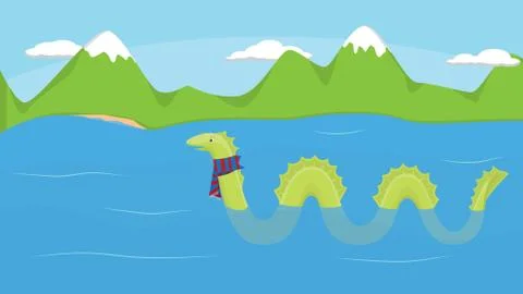 Loch Ness and Monster Stock Illustration