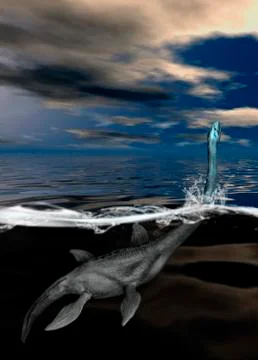 Loch ness monster, artwork Stock Illustration