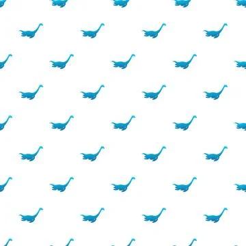 Loch ness monster cryptid seamless repeating pattern Illustrazione stock