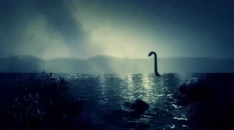 The Loch Ness Monster Swimming in the Lake Vidéo 64455576