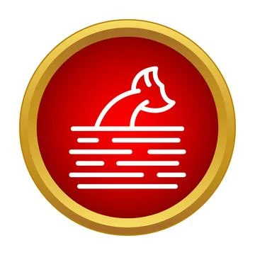 Loch ness monster tail emerging from water icon Stock Illustration