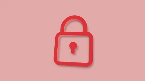 Lock 3d icon isolated on red background. Padlock sign. Security, safety Stock Footage 156894958