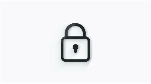 Lock 3d icon isolated on white background. Padlock sign. Security, safety Stock Footage 156134081