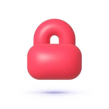 Lock 3d icon. Realistic 3d flat sign. Internet technology. Vector design Stock Illustration