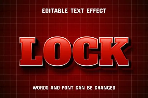 Lock 3d text effect Stock Illustration