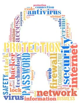 Lock and computer security Illustrazione stock