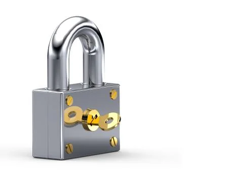 Lock and gold key Stock Illustration