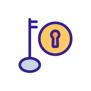 Lock and key icon vector. Isolated contour symbol illustration 스톡 일러스트