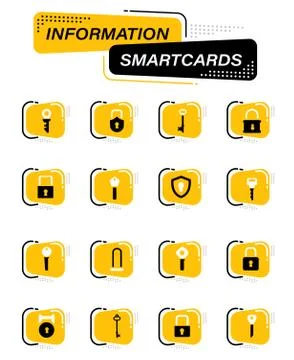 Lock and Key icons set Stock Illustration