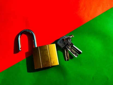 Lock and key Stock Photos