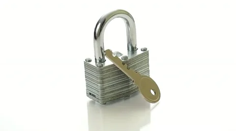 Lock And Key Rotating Stock Footage 21981321