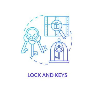 Lock and keys blue gradient concept icon 스톡 일러스트