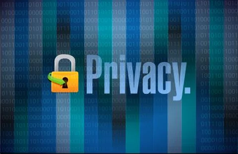 Lock and privacy binary dark background Stock Illustration