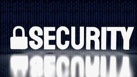 The lock and security text grow light for protection concept 3d rendering 스톡 일러스트