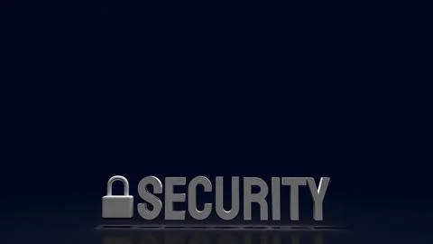 The lock and security text for protection concept 3d rendering. 스톡 일러스트