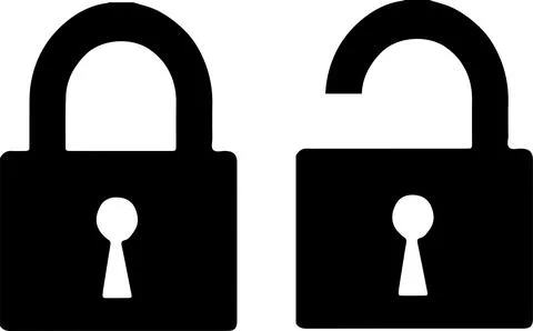Lock and unlock icon isolated on white background Stock Illustration
