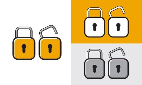 Lock and unlock icon vector illustration Stock Illustration