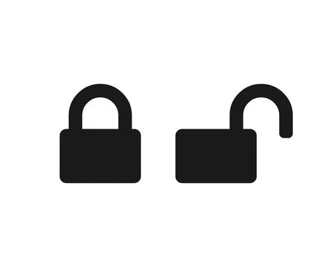 Lock and unlock vector icon set. Lock symbol isolated on white background. Ve Stock Illustration