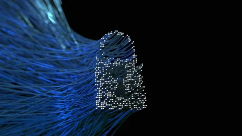 Lock is assembled from optical wires Video stock 218429001