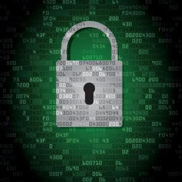 Lock on background with HEX-code Stock Illustration