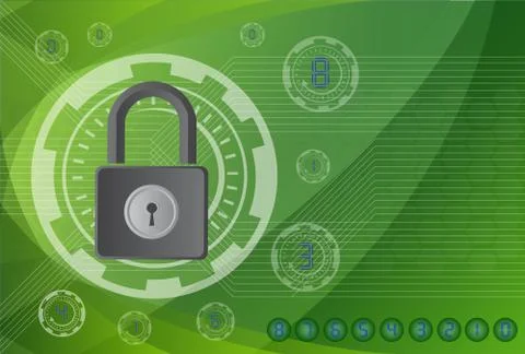 Lock on the background technologies. Stock Illustration