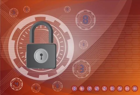 Lock on the background technologies. Stock Illustration