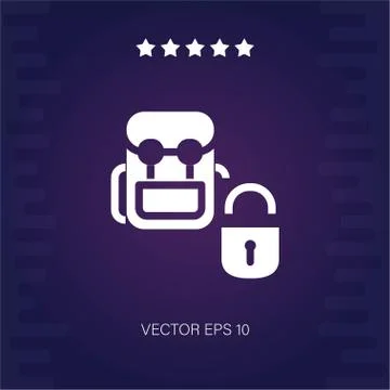 Lock backpack vector icon Stock Illustration