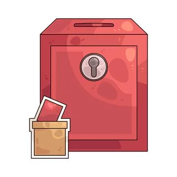 Lock ballot box illustration 库存插图