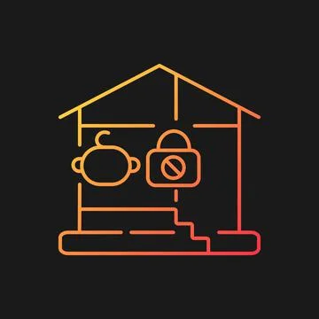 Lock basement door gradient vector icon for dark theme イラスト素材