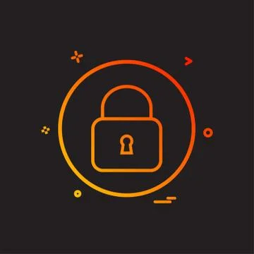 Lock  basic icon vector design 스톡 일러스트