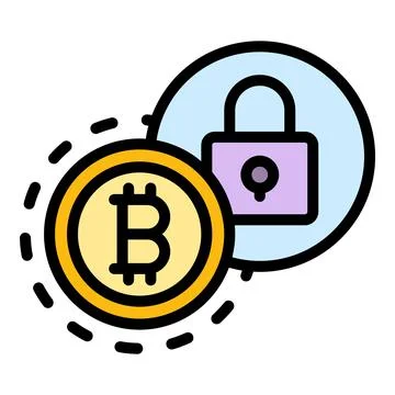 Lock bitcoin icon vector flat Illustrazione stock