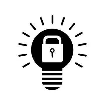 Lock black and white vector icon Stock Illustration