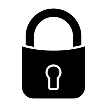 Lock black vector icon on white background Stock Illustration