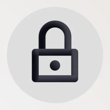 Lock blended bold black line icon Stock Illustration
