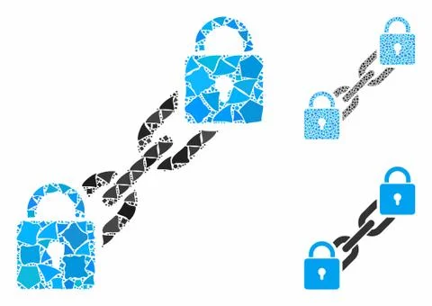 Lock blockchain Composition Icon of Tuberous Parts Stock Illustration