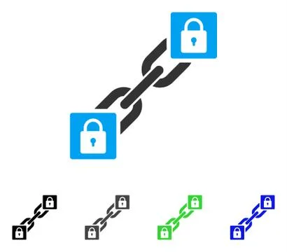 Lock Blockchain Flat Icon Stockillustratie
