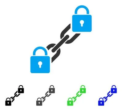 Lock Blockchain Flat Icon Stockillustratie