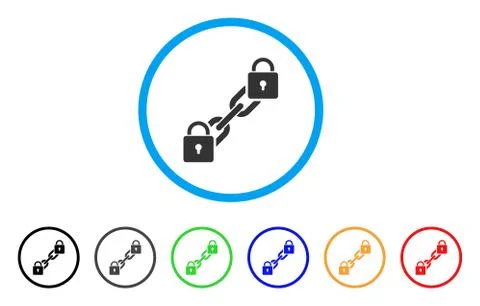 Lock Blockchain Rounded Icon Stock Illustration