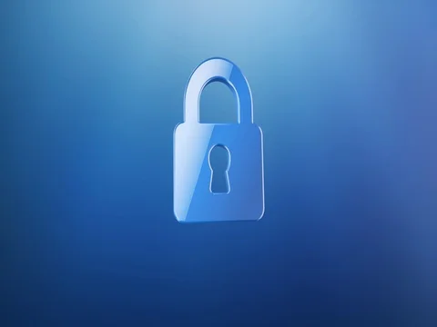 Lock Blue 3d Icon Video stock 69727170