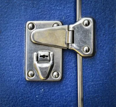 Lock on a blue suitcase Stock Photos