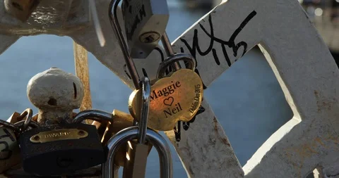 A lock on the bridge Stock Footage 101023675