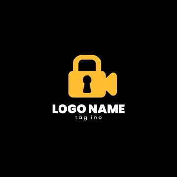 Lock camera logo design vector Stock Illustration