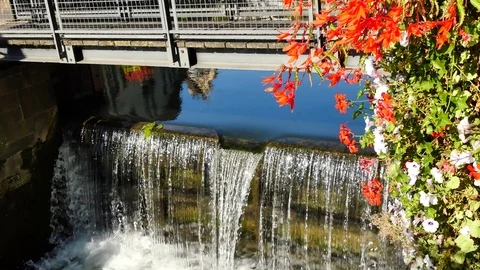 Lock of a canal on the Ill river. Stock Footage 96806310