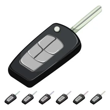 Lock car key cartoon vector graphic Stock Illustration