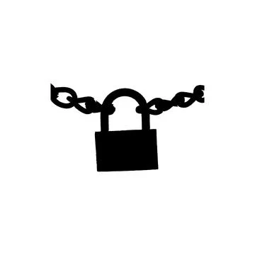 Lock chain icon. Simple style secure company poster background symbol. Lock.. Stock Illustration