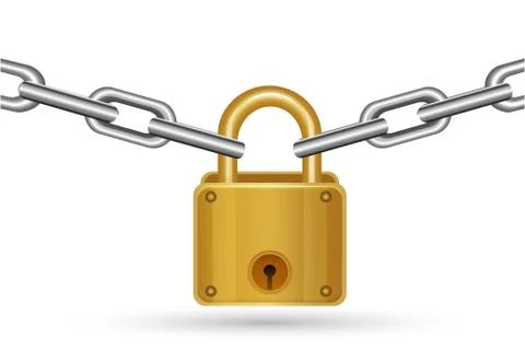 Lock with chain Stock Illustration