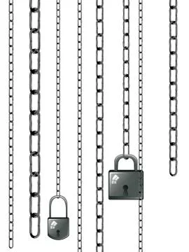 Lock with Chains Stock Illustration