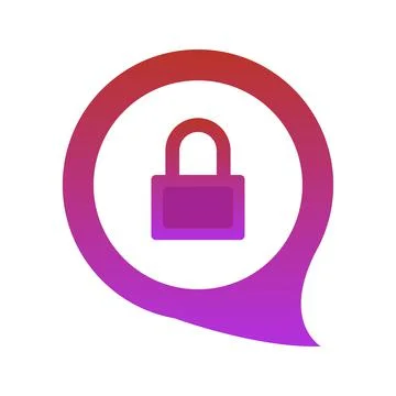 Lock chat logo element design template icon Illustrazione stock