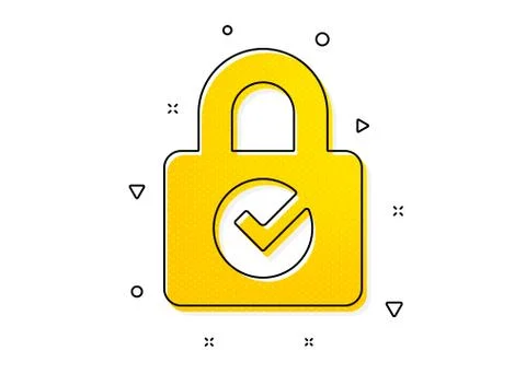 Lock with Check icon. Private locker sign. Vector Illustrazione stock