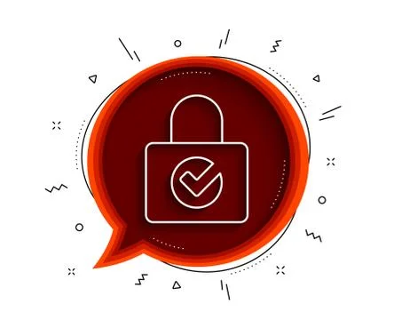 Lock with Check line icon. Private locker sign. Vector Stock Illustration